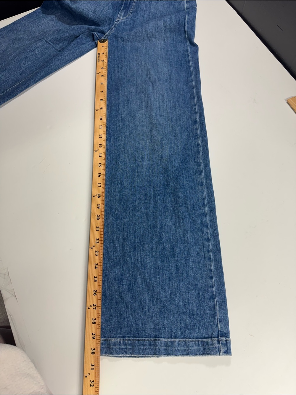Paige Genesee Modest Wide Leg Jeans Women Size 27 Medium Wash High Rise - Picture 15 of 15